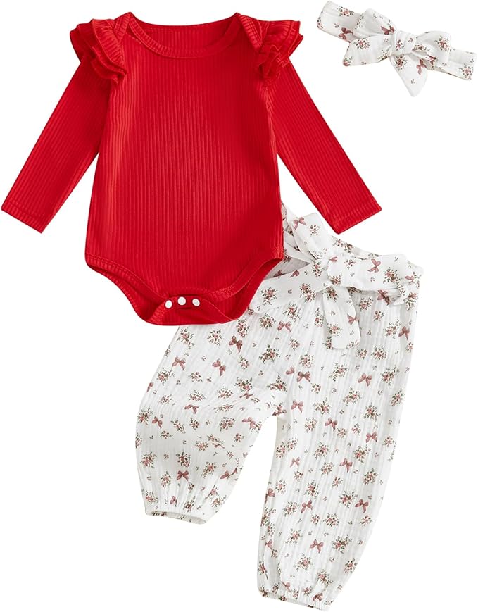 Mubineo Baby Girl Clothes Outfits Cute Flower Romper Daisy Pant Fall Winter Newborn Outfit Sets