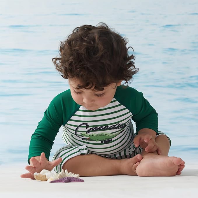 UMELOK Baby Boys UPF 50+ Sun Protection One Piece Rashguard Swimsuit with Snap Bottom