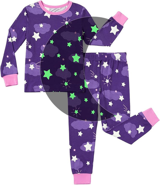 PATPAT Bamboo Viscose Pajama Sets for Toddler Boys & Girls Baby Kids, Ultra-soft Snug fit Pjs Sleepers for Birthday Holiday