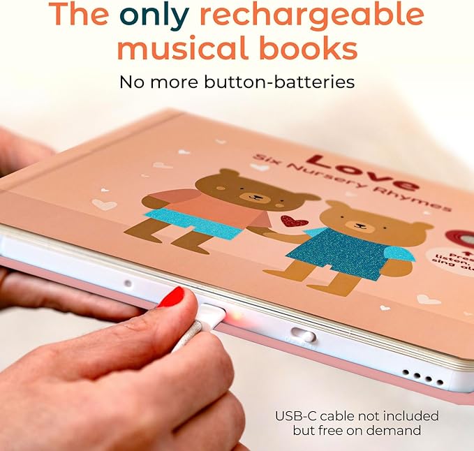 Cali's Books Love Nursery Rhymes Musical Book USB-C Rechargeable