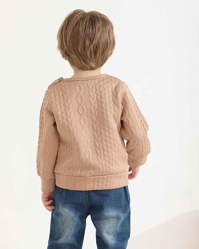 NZRVAWS Toddler Baby Boy Clothes Pullover Sweater Ripped Jean Sweatsuit Little Boy Outfit Fall Winter Clothing Set 6M-7T