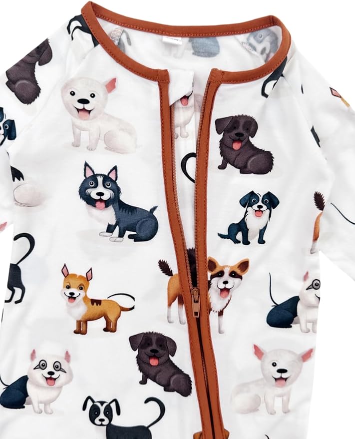 Bow Dream Bamboo Rayon Baby Boy Romper Footed Long Sleeve Footies Newborn Girl Clothes Footless with Zipper and Mitten Cuffs