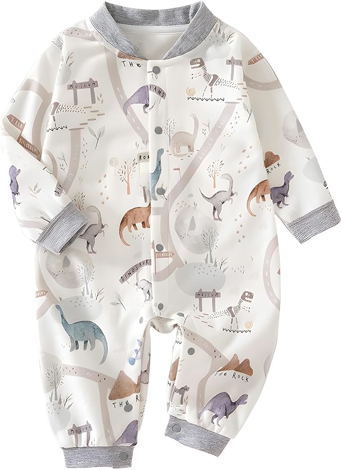 100% Organic Cotton Soft 3-24 Months Unisex Footless Newborn Baby Sleepers Pajamas Romper Boys Girls Long Sleeve