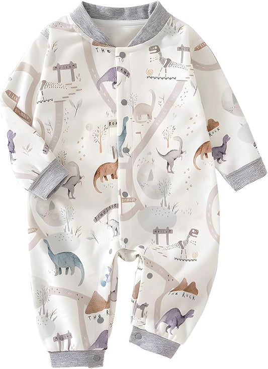 100% Organic Cotton Soft 3-24 Months Unisex Footless Newborn Baby Sleepers Pajamas Romper Boys Girls Long Sleeve