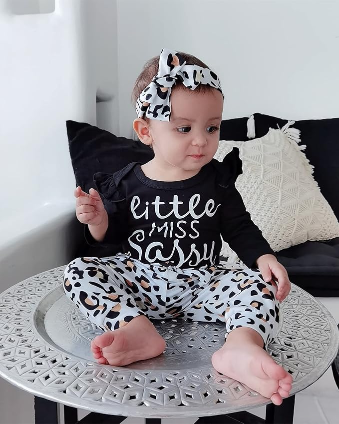 Infant Baby Girl Clothes Newborn Girl Outfit Long Sleeve Romper Pants Set Cute Baby Clothes for Girls Fall/Winter