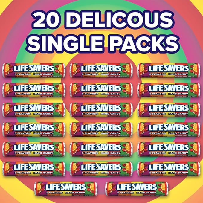 Life Savers 5 Flavors Hard Candy Rolls, (Pack of 20)