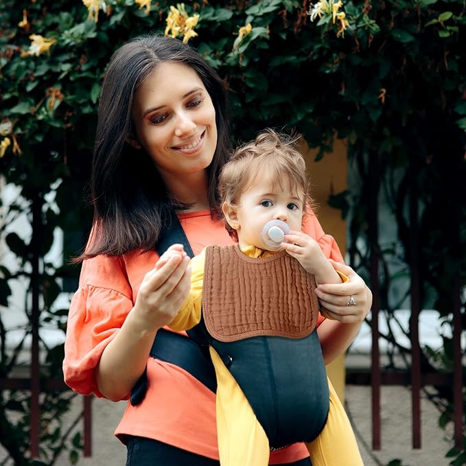 Tallew 8 Pack Baby Bibs and Muslin Burps for Baby Boy Girl Drooling and Teething 20" x 10" Burp Cloths Absorbent Rag Soft Cotton Bibs for Newborn Toddler Infant 0-24 Month Essentials(Fresh Colors)