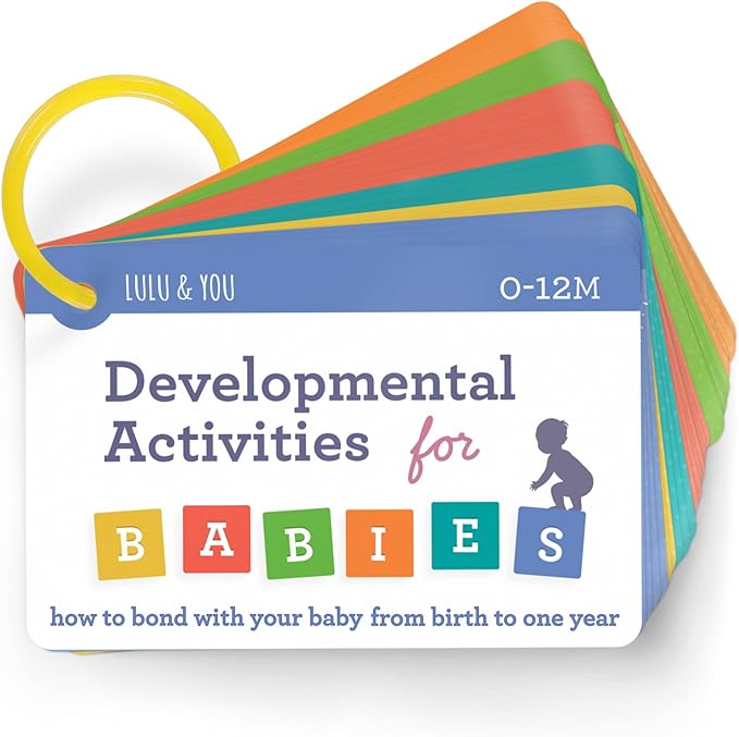 Lulu & You Baby Activity Cards - Playtime Ideas Focused on Baby Development and Stimulation - Newborn Activities from Birth to 1 Year – 0-12 Months Old Baby Must Haves - Baby Activity Book