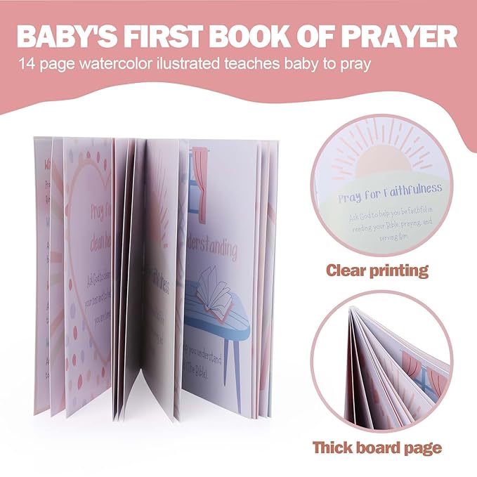 Baptism Gifts for Boys, Christening Dedication Gifts for Boys, Baby Praying Musical Lamb and Prayer Book Gift Set in Keepsake Box - Praying Stuffed Animal