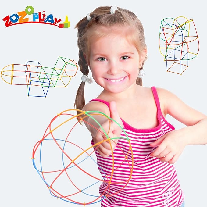 ZOZOPLAY Straw Constructor STEM Building Toys 400 Piece Straws and Connectors Building Sets Colorful Motor Skills Interlocking Plastic Engineering Toys Best Educational Toys Boy & Girl…