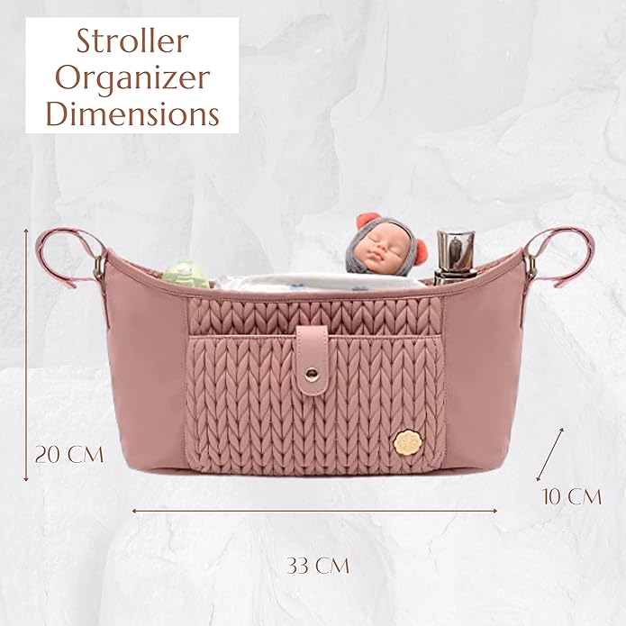Universal Baby Stroller Organizer,Diaper Caddy Organizer with Adjustable Straps to Fits Nearly Any Strollers