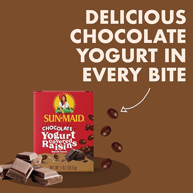 Sun-Maid Vanilla & Chocolate Yogurt Coated Raisins Variety Pack - (36 Pack) 0.5 oz Mini Snack-Size Bag - Yogurt Covered Dried Fruit for Lunches and Back to School Snacks (Amazon Exclusive)