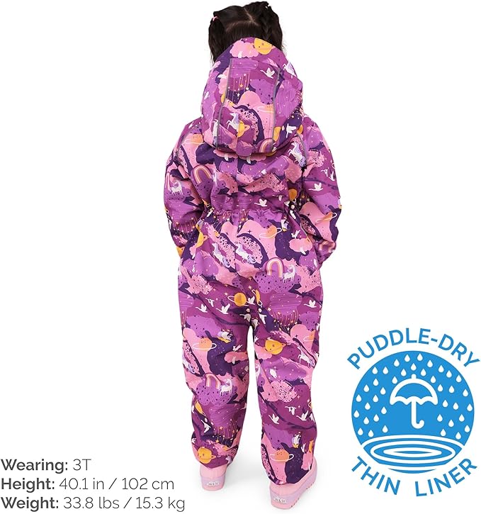JAN & JUL Waterproof Rain Suit, Windproof Coveralls for Toddlers and Kids