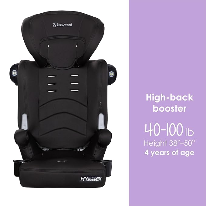 Baby Trend Hybrid SI 3-in-1 Combination Booster Car Seat with Side Impact Protection, Hoboken Black