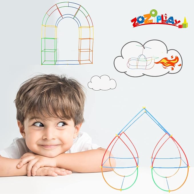ZOZOPLAY Straw Constructor STEM Building Toys 400 Piece Straws and Connectors Building Sets Colorful Motor Skills Interlocking Plastic Engineering Toys Best Educational Toys Boy & Girl…