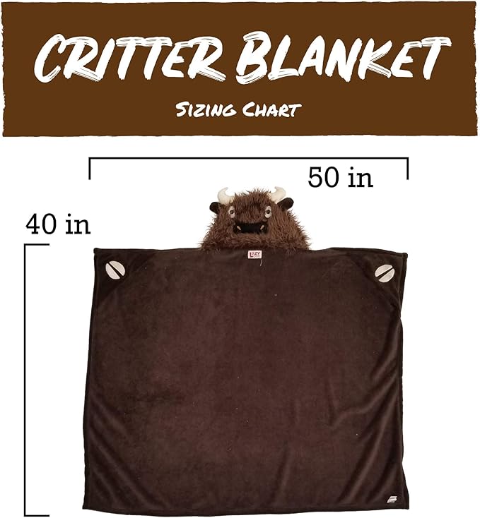 Lazy One Wearable Hooded Blanket for Kids, Animal Hooded Blanket (Horse, Brown)