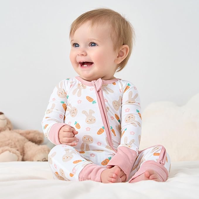 pureborn Baby Infant Boys Girls Sleeper Snug Fit Viscose from Bamboo Pajamas 0-24 Months