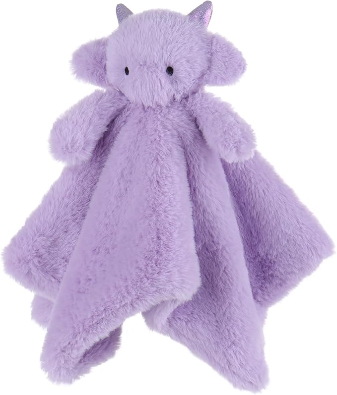 Apricot Lamb Purple Dragon Soft Loveys for Babies, Security Blanket for Baby Boy and Girl, 13.8 Inches for Infant and Toddlers