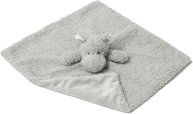 Baby Gray Hippo Soft Stuffed Animal Security Blanket, Plush Hippo Character Lovey Blanket, Baby Shower/Nursery Gift, Newborn Infant Toddler Snuggle Blankie for Boys Girls, 14 Inches