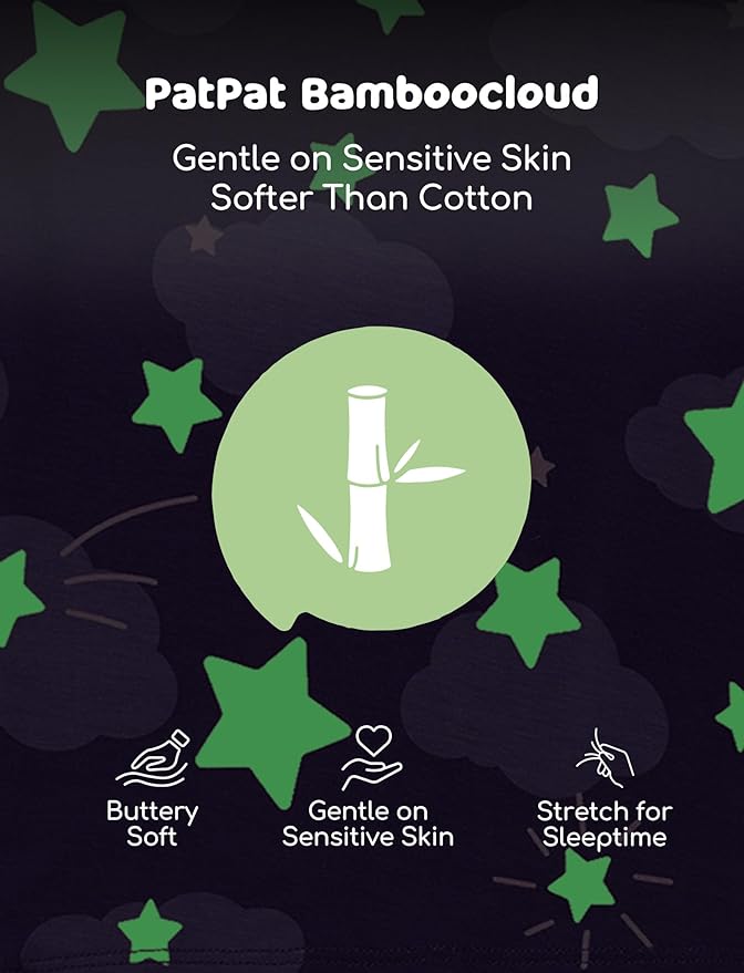 PATPAT Bamboo Viscose Pajama Sets for Toddler Boys & Girls Baby Kids, Ultra-soft Snug fit Pjs Sleepers for Birthday Holiday