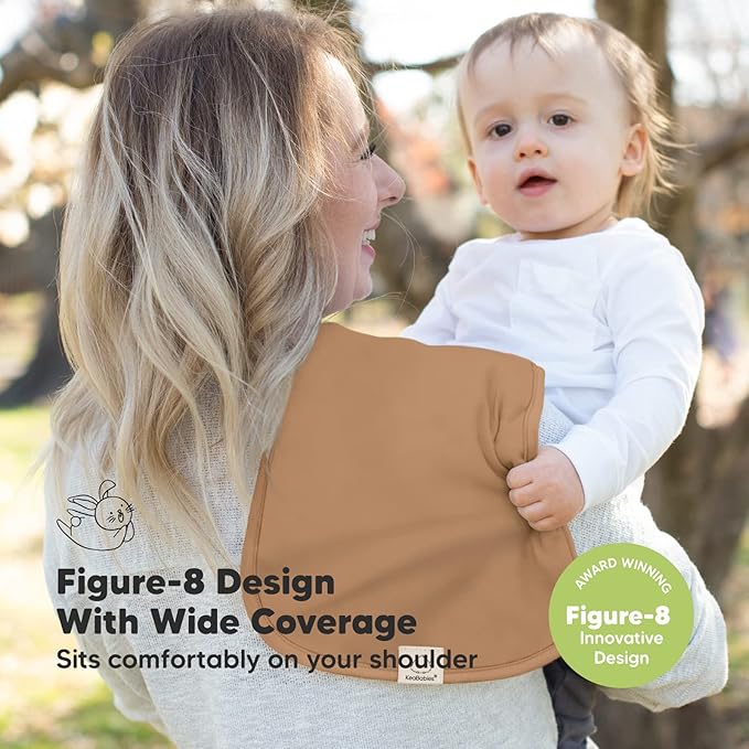 Organic Burp Cloths Baby Boy & Girl - 5-Pack Super Absorbent Cotton Burping Cloths for Babies, Soft & Plush Newborn Spit Up Rags, Infant Towels for Milk Spit Up, Unisex, Large 21" x 10" (Terracotta)