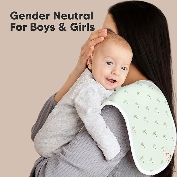 Organic Burp Cloths Baby Boy & Girl - 5-Pack Super Absorbent Cotton Burping Cloths for Babies, Soft & Plush Newborn Spit Up Rags, Infant Towels for Milk Spit Up, Unisex, Large 21" x 10" (Roarsome)