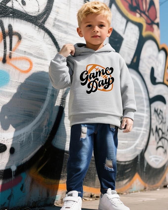 NZRVAWS Baby Boy Clothes Toddler Boy Outfit 2 3 4T 6 12 18 24 Month Fall Winter Hoodie Ripped Jeans Clothing