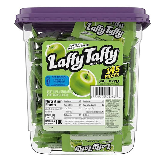 Laffy Taffy Candy, Sour Apple Flavor, 145 Pieces