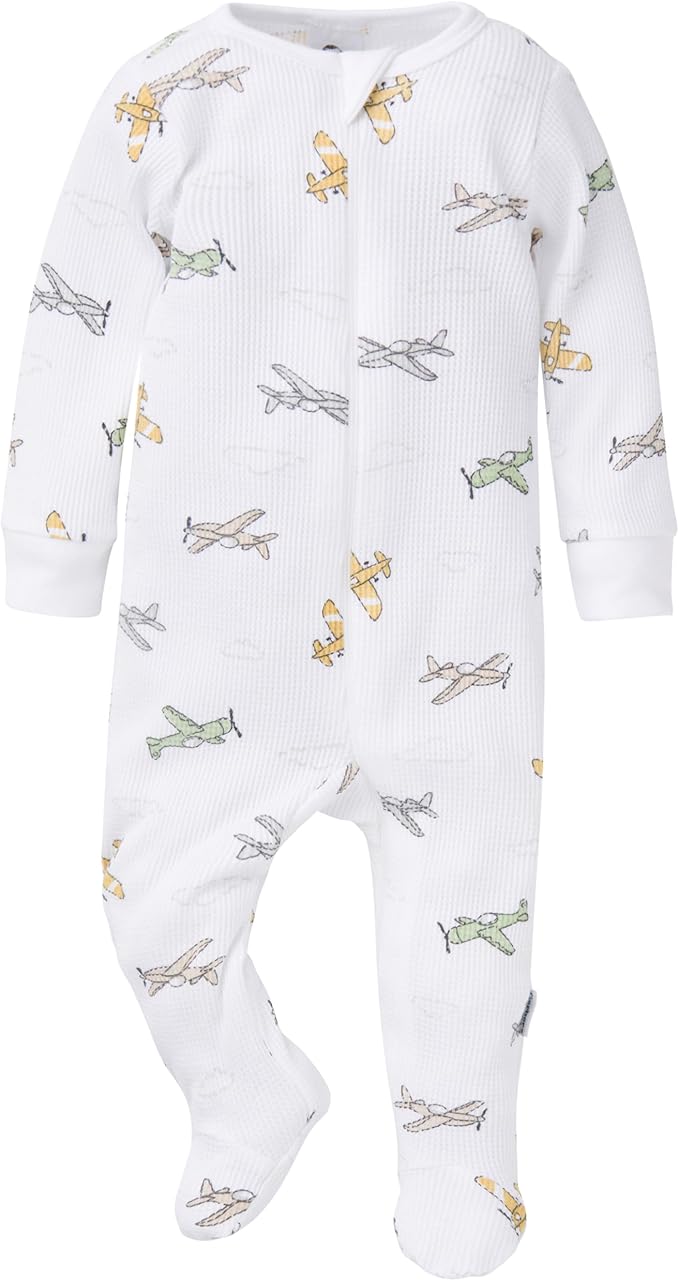 Gerber baby-girls 2-pack 2-way Zip Thermal Footed Sleep 'N Play