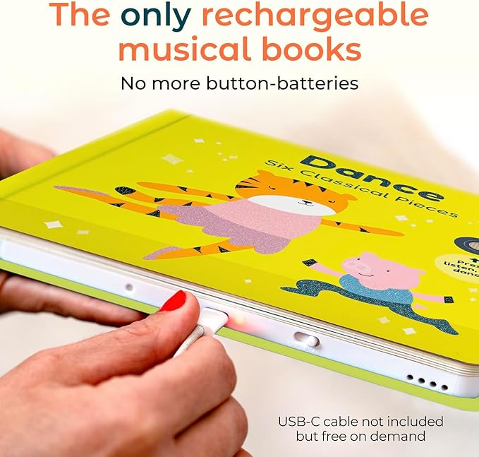 Cali's Books Dance to Classical Music Book Toddlers 1-3 Years Old - Nursery Rhymes Musical Book, Headphone Jack, Interactive Baby Sound Book, Singing Toy Children Girls, Learning Song Toy Toddler Boys