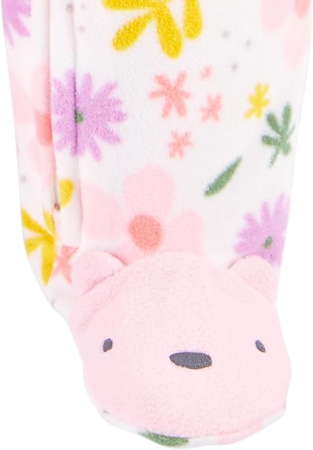 Simple Joys by Carter's Baby Girls' Cotton and Fleece Footed Sleep and Play, Pack of 2