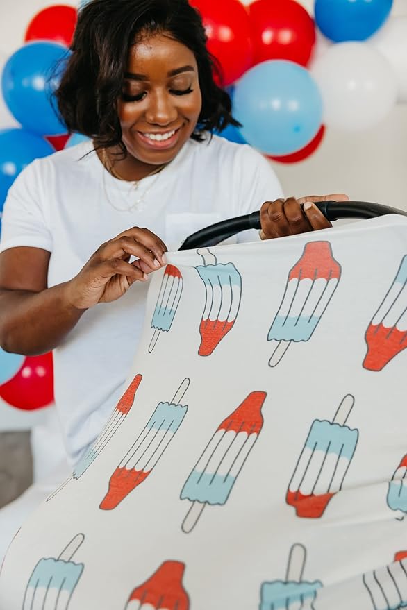 Copper Pearl Multi-Use Cover: Car Seat Covers, Nursing Cover, and Stroller Cover for Sun - Stretchy Fabric, All-Season Use, Stylish Designs, Easy Access for Moms - Rocket