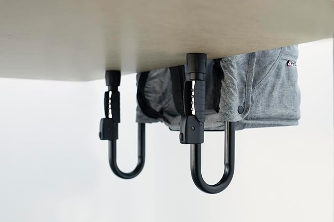 guzzie+Guss Perch Clip On Table Chair – Easy and Secure Setup for Travel (Including Restaurants, Picnics), at Home (Kitchen Islands, Dining Tables) with Machine Washable Fabric, Charcoal