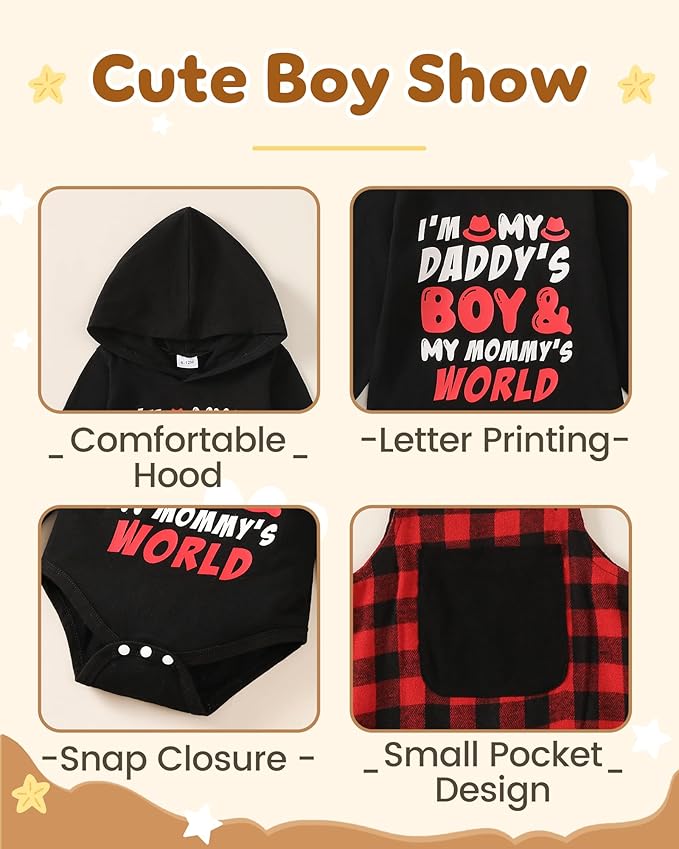 NZRVAWS Baby Boy Clothes Newborn Outfits Infant Romper Fall Winter Hoodie Pocket Pants Overalls Set NB-18M