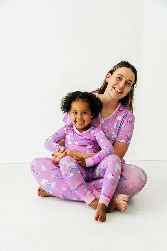 Little Sleepies Two-Piece Pajama Set for Boys & Girls, Soft Viscose from Bamboo Toddler Pajamas for Kids, Family Matching PJs