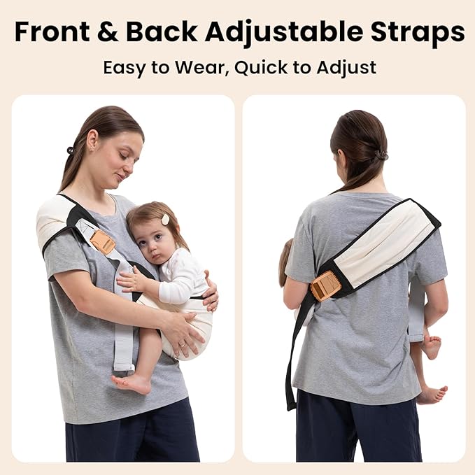 Baby Carrier Newborn to Toddler, Baby Sling Carrier, Toddler Carrier 25-60 lbs with Adjustable Straps, Soft Padded Edges, Lightweight and Travel-Friendly Newborn Baby Carrier