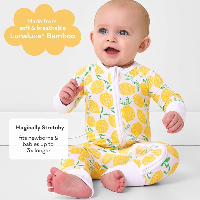 Little Sleepies Pajamas for Baby Boys & Girls, Viscose from Bamboo Baby Pajamas, Preemie & Newborn Sleepers, 2-Way Zipper PJs