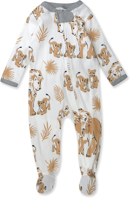 HonestBaby Sleep & Play Footed One-piece Pajama Sleeper 100% Organic Cotton, Baby Boys