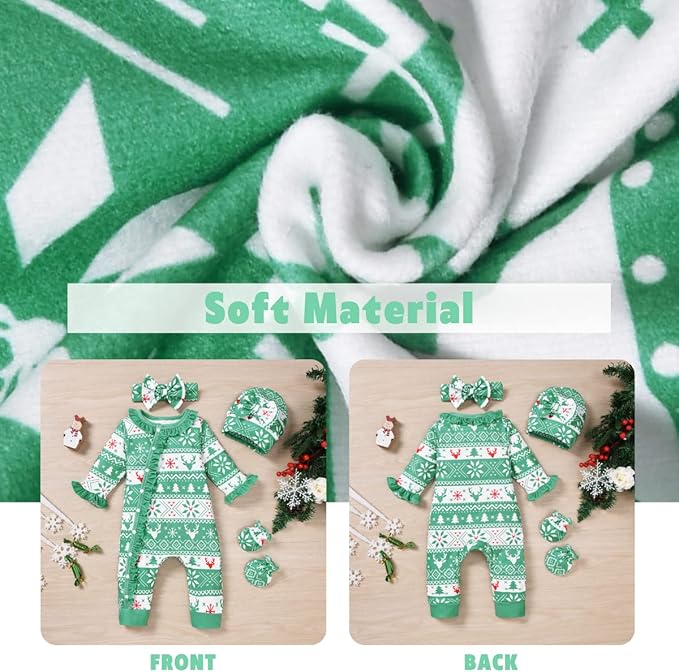 Aalizzwell Baby Girls Romper Outfit Fall Winter Clothes with Accessories