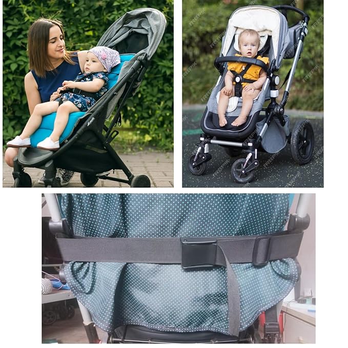 2Pcs Pushchair Stroller Straps Sit Up Seat for Stroller Universal Sit Me Up Straps Upright Pram Seat Sit Me Up Chair for Babyzen Stroller Yoyo Connect Stroller Accessories Child Stroller Baby (Black)