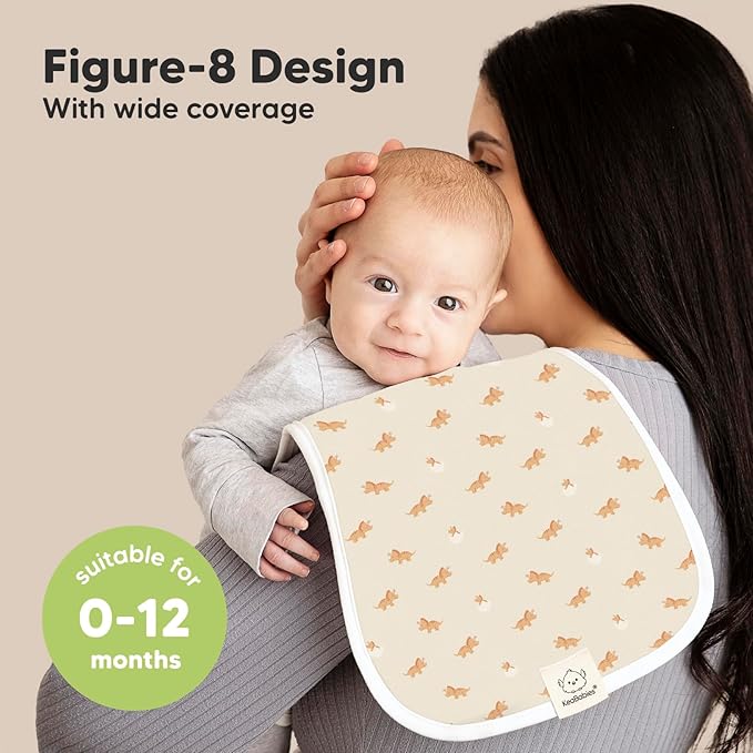 Organic Burp Cloths Baby Boy & Girl - 5-Pack Super Absorbent Cotton Burping Cloths for Babies, Soft & Plush Newborn Spit Up Rags, Infant Towels for Milk Spit Up, Unisex, Large 21" x 10" (Roarsome)