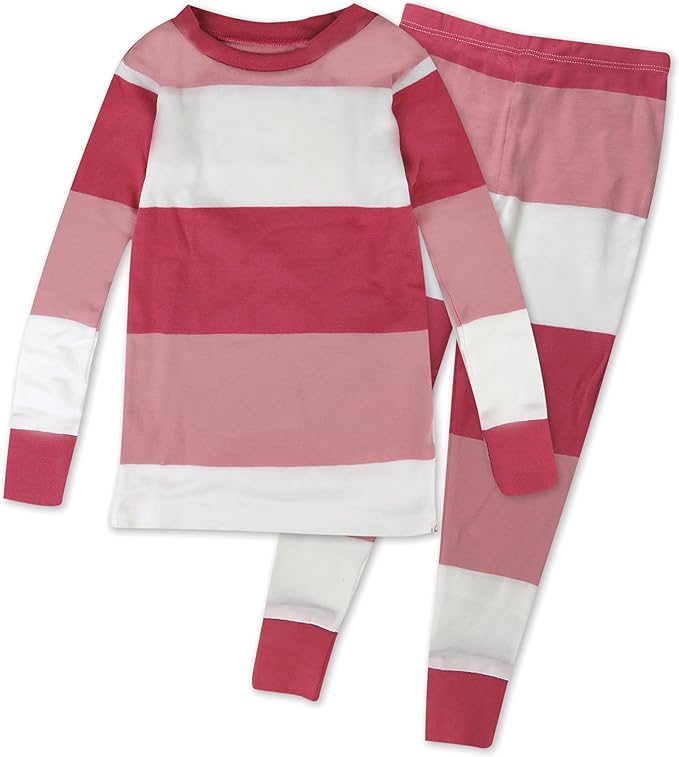 HonestBaby baby-girls 2-piece Pajamas Sleepwear Pjs 100% Organic Cotton for Baby, Toddler, Kids, Girl