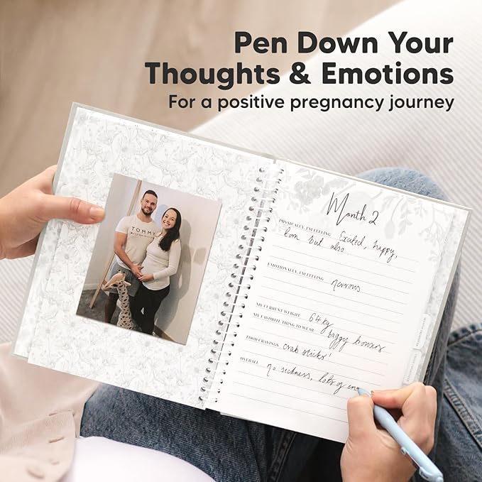 Pregnancy Journal, Pregnancy Announcements - 80 Pages Hard Cover Baby Books For Mom To Be Gift, Baby Memory Book Keepsake, Gender Reveal Gifts For New Moms, Shower & Registry (Clay)