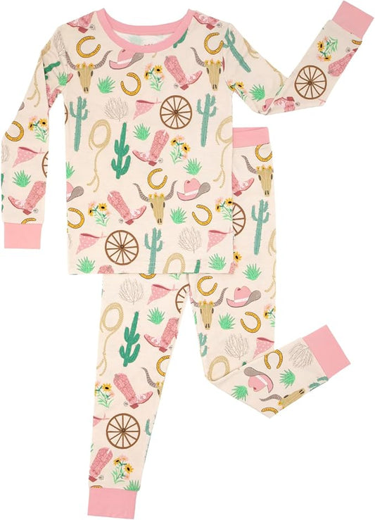 Little Sleepies Two-Piece Pajama Set for Boys & Girls, Soft Viscose from Bamboo Toddler Pajamas for Kids, Family Matching PJs
