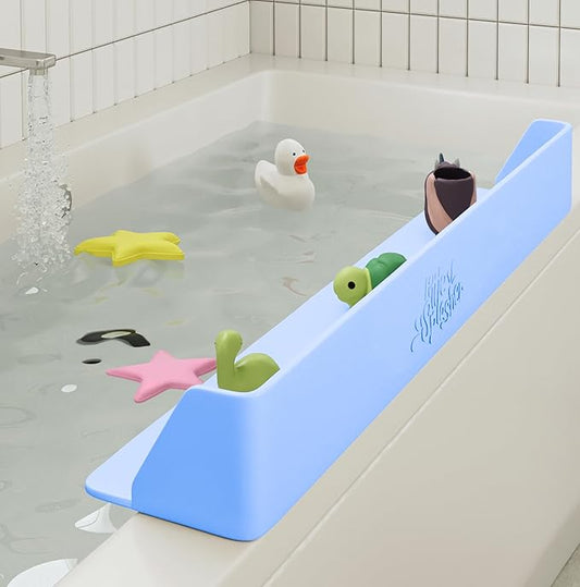 PlayPad, 3-Ft Long with SplashGuard For Bathtub, 5-Inch Tall - Kids Mess-Free Bath and No Leaks with Strong Suction Cups - Ocean Blue