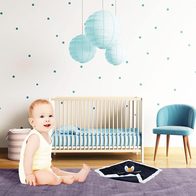 Baby Black Penguin Soft Stuffed Animal Security Blanket, Plush Penguin Character Lovey Blanket, Baby Shower/Nursery Gift, Newborn Infant Toddler Snuggle Blankie for Boys Girls, 13 Inches