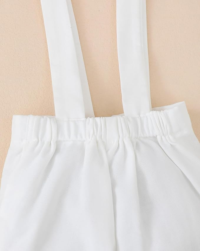 Newborn Baby Boy Clothes Gentleman Wedding Suit Infant Outfits Formal Dress Shirt+Bowtie+Suspender Pants