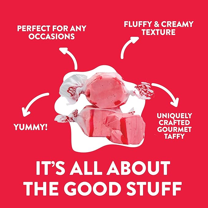 Taffy Town Saltwater Taffy, Strawberry, 2.5Lb