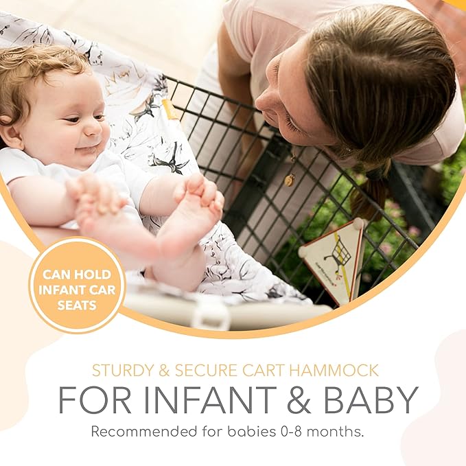 Shopping Cart Hammock – Infant Seat for Grocery Carts – Holds Car Seats Securely – Compatible with Select 4-Seater Wagons (20–24” Wide) – Supports Up to 50 lbs – Coming Up Roses