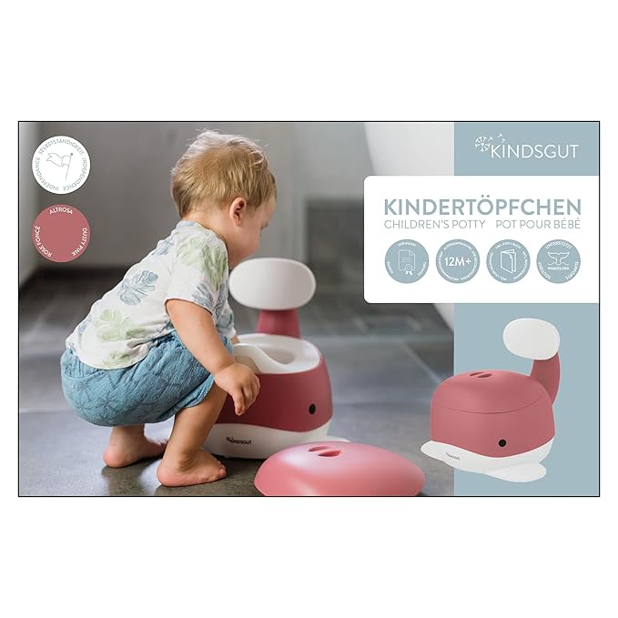 Kindsgut Potty Training Toilet in Whale Design, Designed in Germany, Potty Training in a Beautiful Design, Dusty Pink